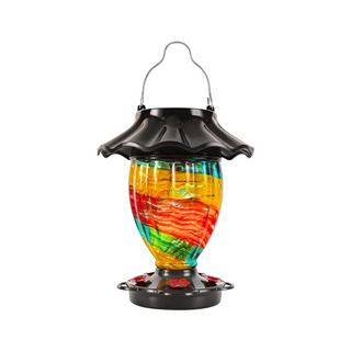 Solar Powered Color Changing Hummingbird Feeder for Outdoors Hanging,  32 Fl.Oz