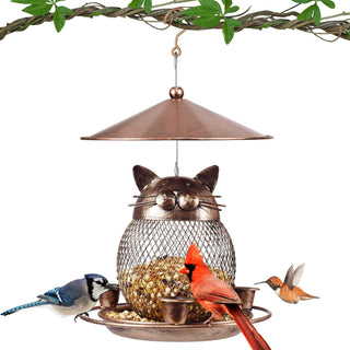 Bird Feeder for Outside, Squirrel Proof Metal Wild Bird Feeder Decoration for Hanging outside Garden Yard, Cute Cat-Shaped,  bird house, bird houses, awa nest, awanest, cage for my birds, all things feathered, hummingbird cage, hummingbird nest, tools for my humming bird, yellow bird nest, tools for my yellowbird, humming bird facts, bird feed